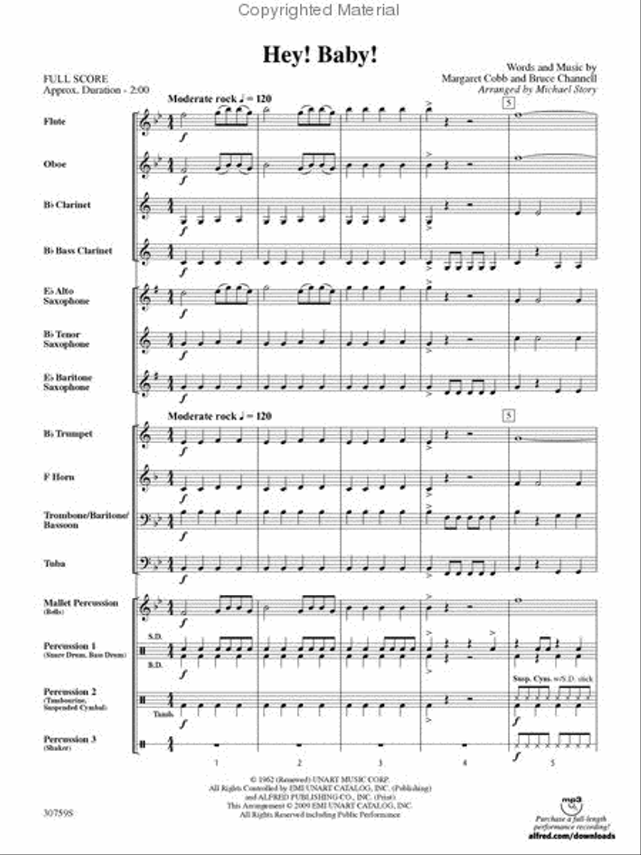 Hey! Baby! (from Dirty Dancing) Concert Band scores gallery preview page 2