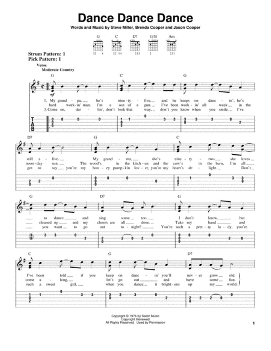 Dance Dance Dance Acoustic Guitar scores gallery preview page 1
