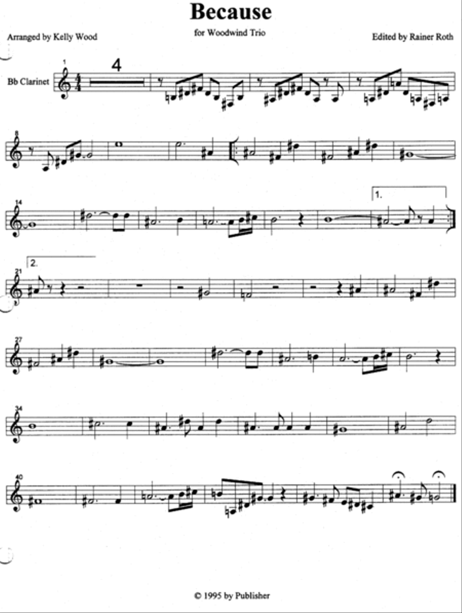 Because Woodwind Quintet scores gallery preview page 3