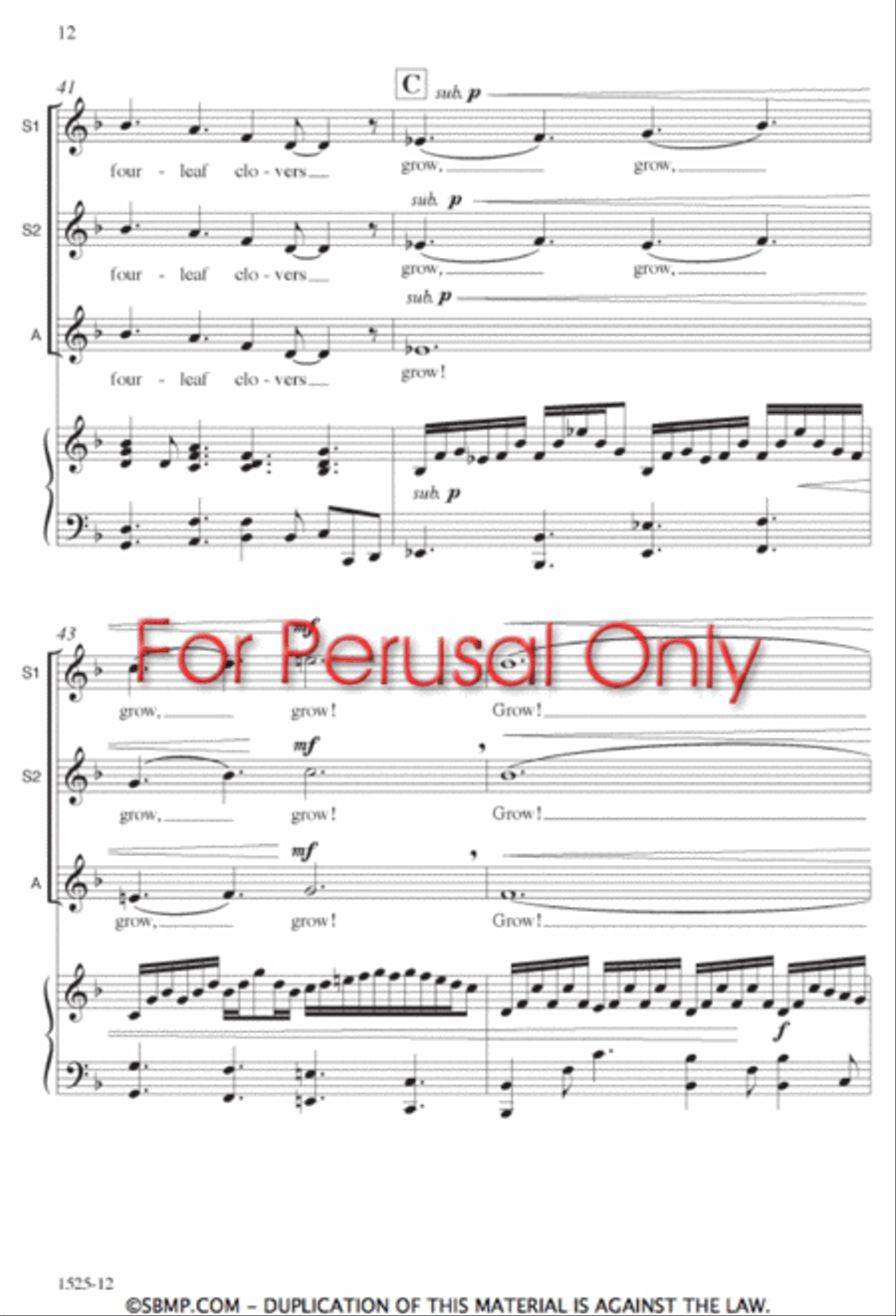 The Four-Leaf Clover - SSA Octavo SSA scores gallery preview page 11