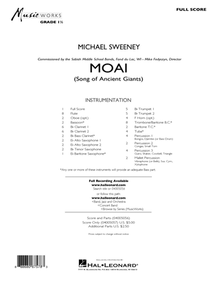 Book cover for Moai (Songs of Ancient Giants) - Conductor Score (Full Score)