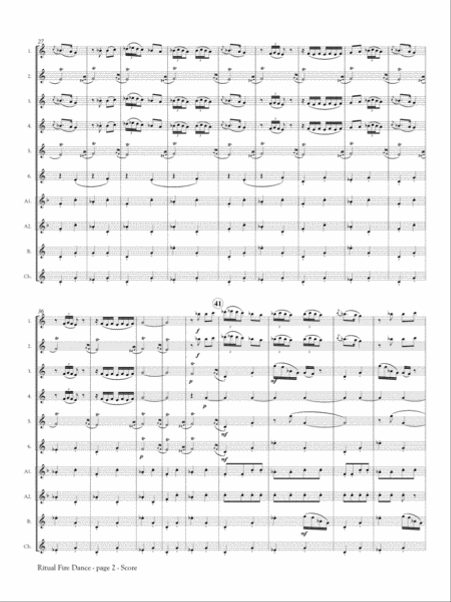 Ritual Fire Dance from El Amor Brujo for Flute Orchestra Flute Choir scores gallery preview page 3