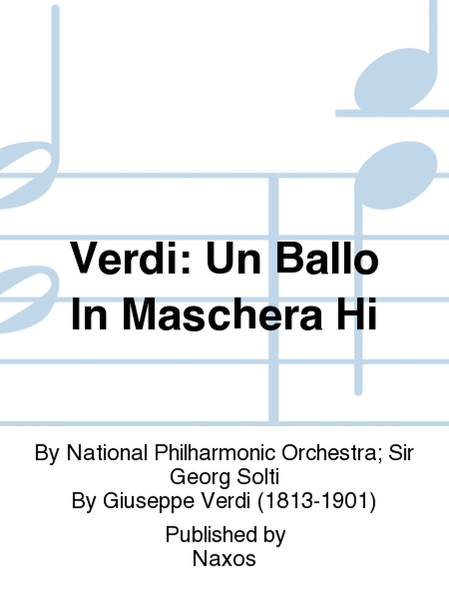 Verdi: Un Ballo In Maschera Hi