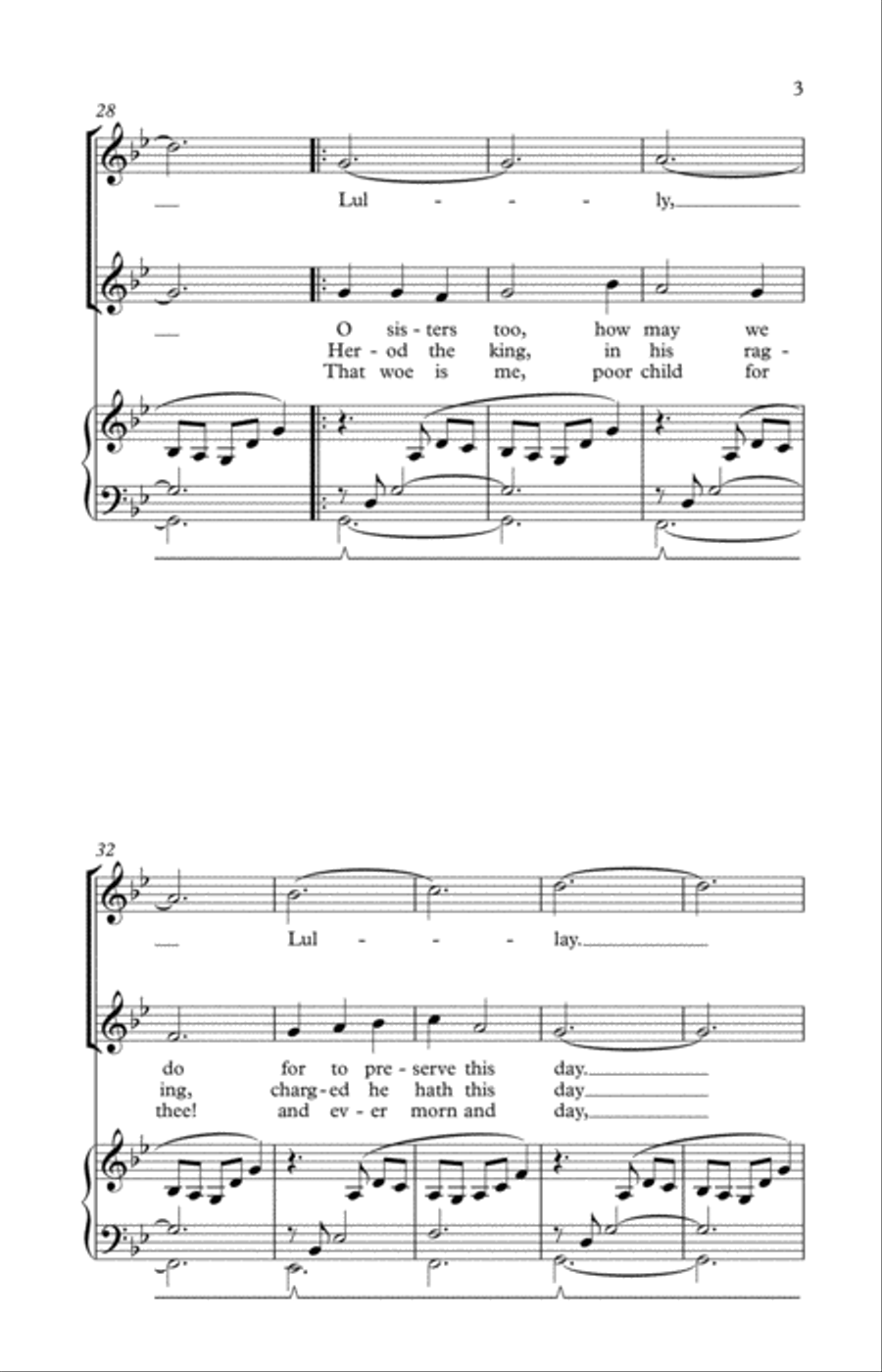 Lully, Lullay - The Coventry Carol SA scores gallery preview page 3