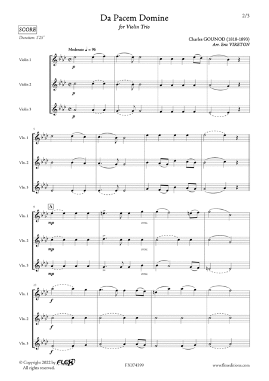 Da Pacem Domine Violin scores gallery preview page 2