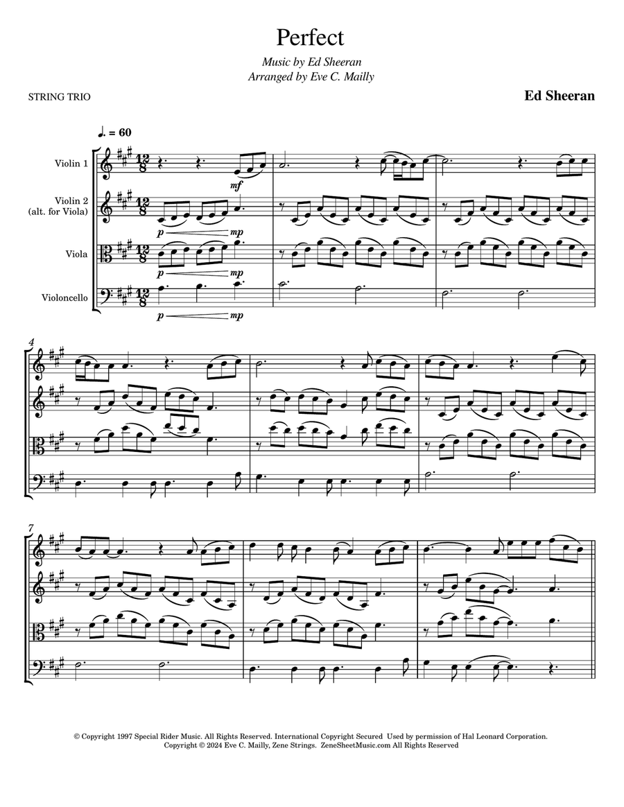 Perfect String Trio scores gallery preview page 1