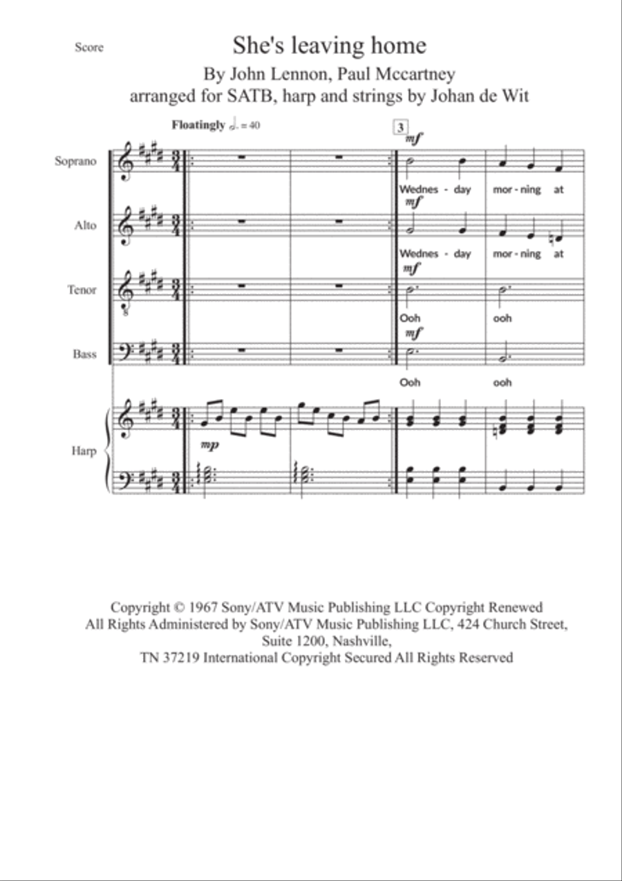 She's Leaving Home 4-Part scores gallery preview page 1
