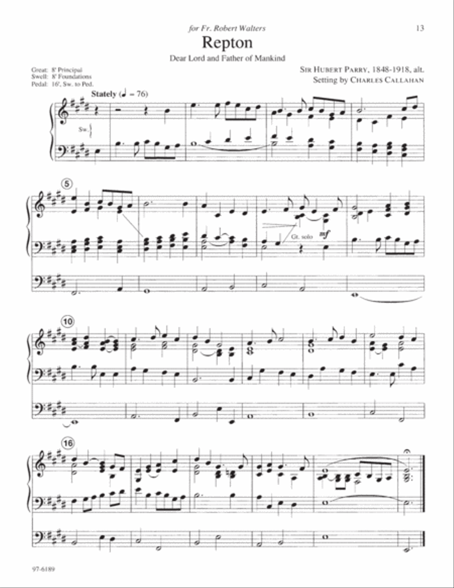 Six Meditations on English Hymn Tunes for Organ Organ Solo scores gallery preview page 6