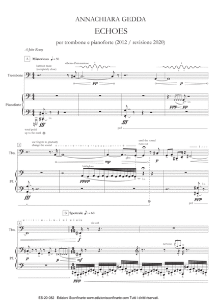 Annachiara Gedda: ECHOES (ES-20-082) per trombone e pianoforte