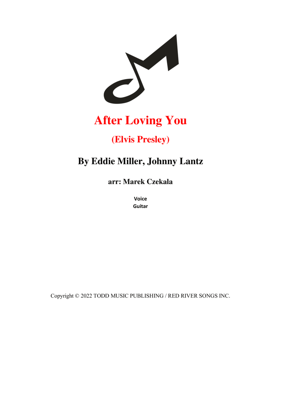 After Loving You Piano, Vocal, Guitar scores gallery preview page 1