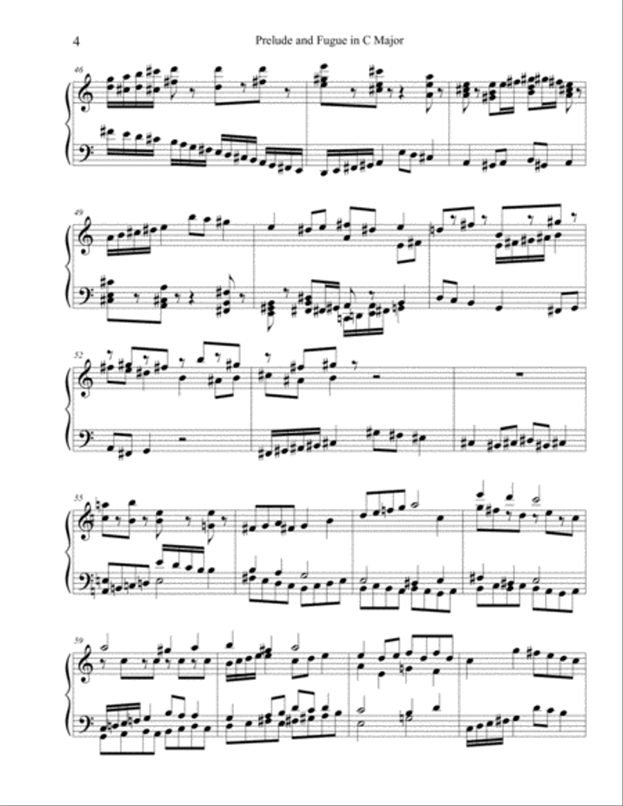 Prelude and Fugue in C Major Harpsichord scores gallery preview page 4
