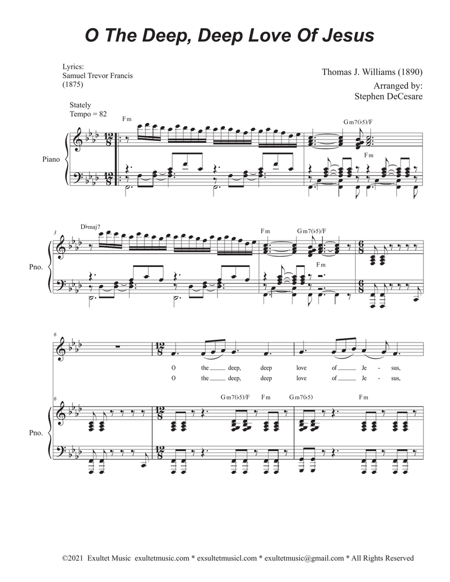O The Deep, Deep Love Of Jesus (Unison choir) Unison Choir scores gallery preview page 2