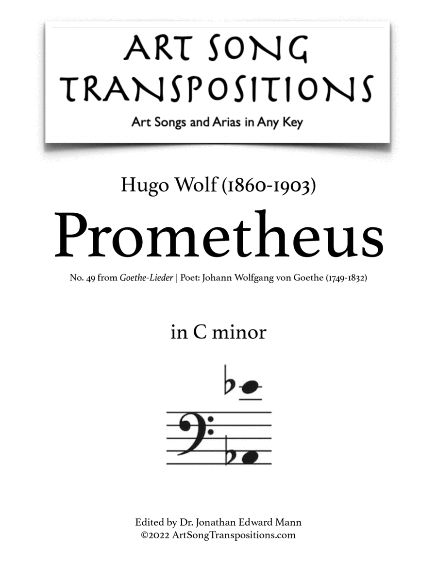 WOLF: Prometheus (transposed to C minor) Voice scores gallery preview page 1