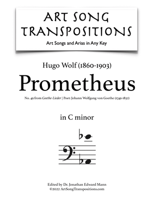Book cover for WOLF: Prometheus (transposed to C minor)