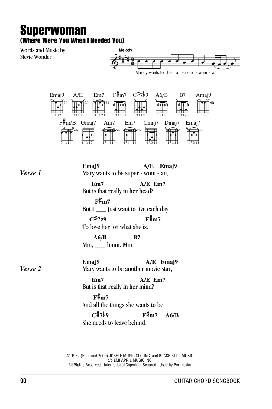 Superwoman (Where Were You When I Needed You) Acoustic Guitar scores gallery preview page 1