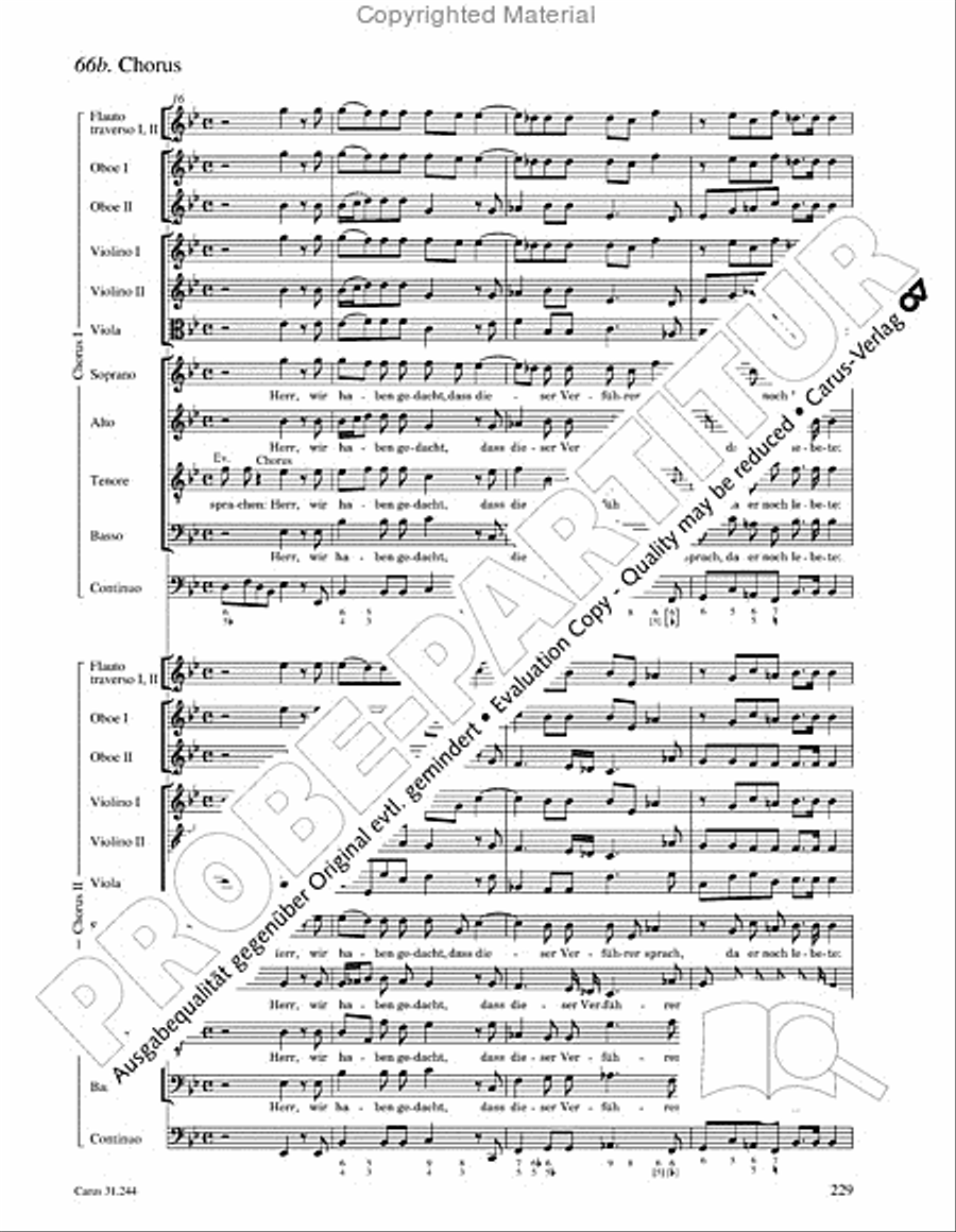 St. Matthew Passion (Matthaus-Passion) 4-Part scores gallery preview page 231
