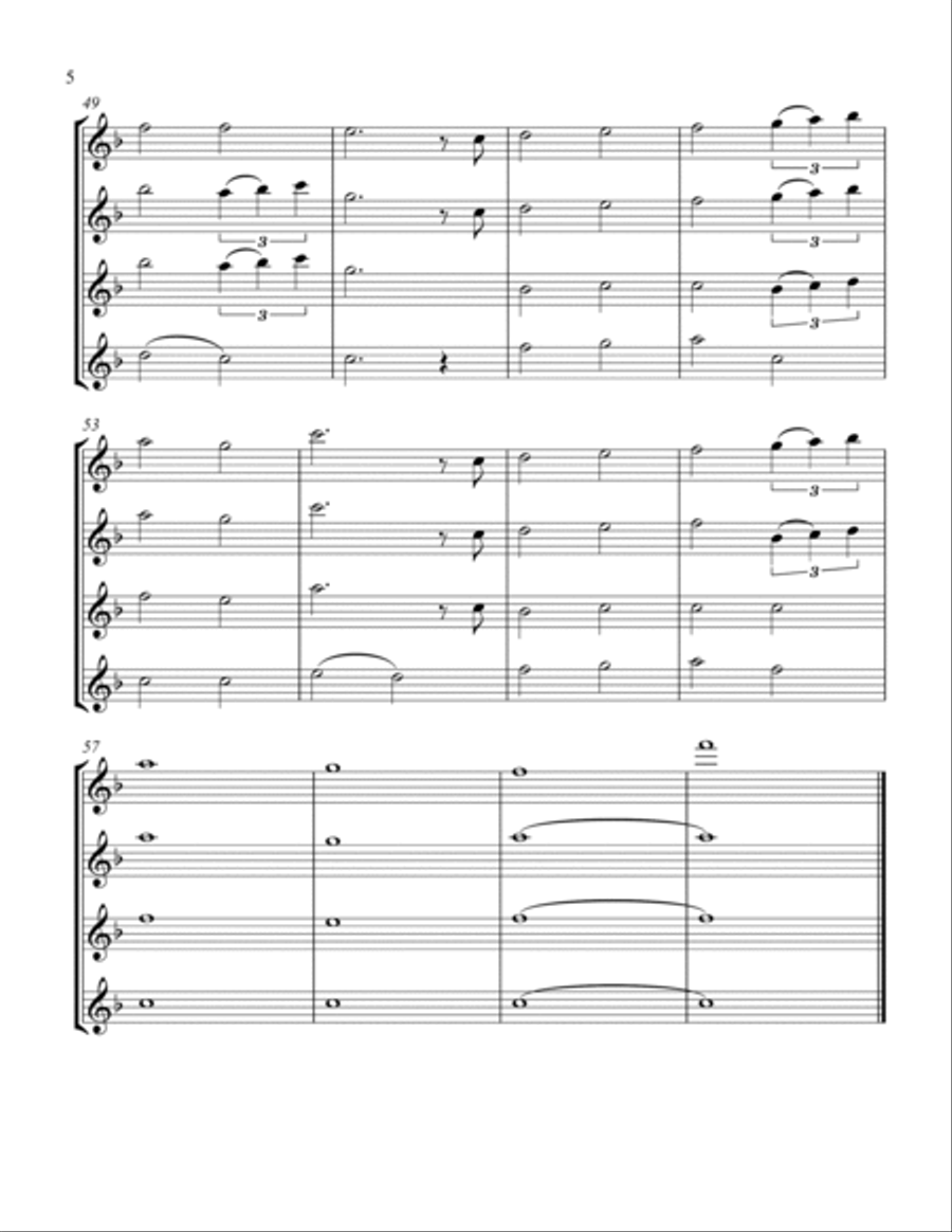 Can't Help Falling In Love Flute Quartet scores gallery preview page 6