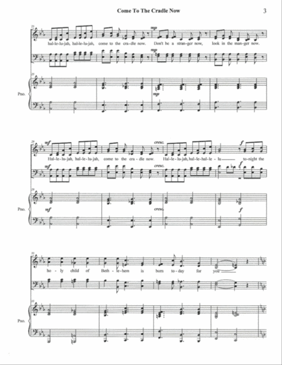 Come To The Cradle Now 4-Part scores gallery preview page 3