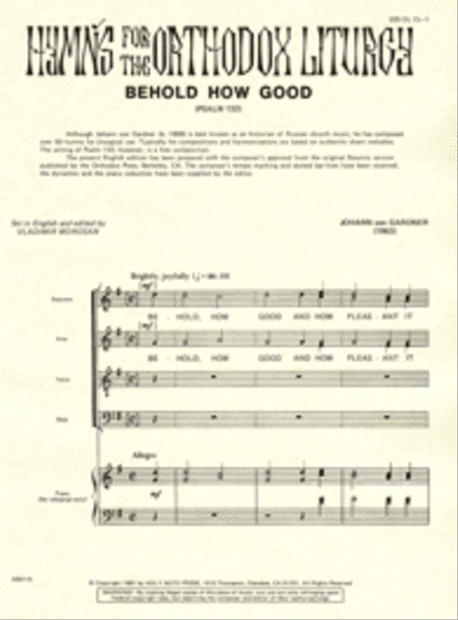 Behold, How Good 4-Part scores gallery preview page 1