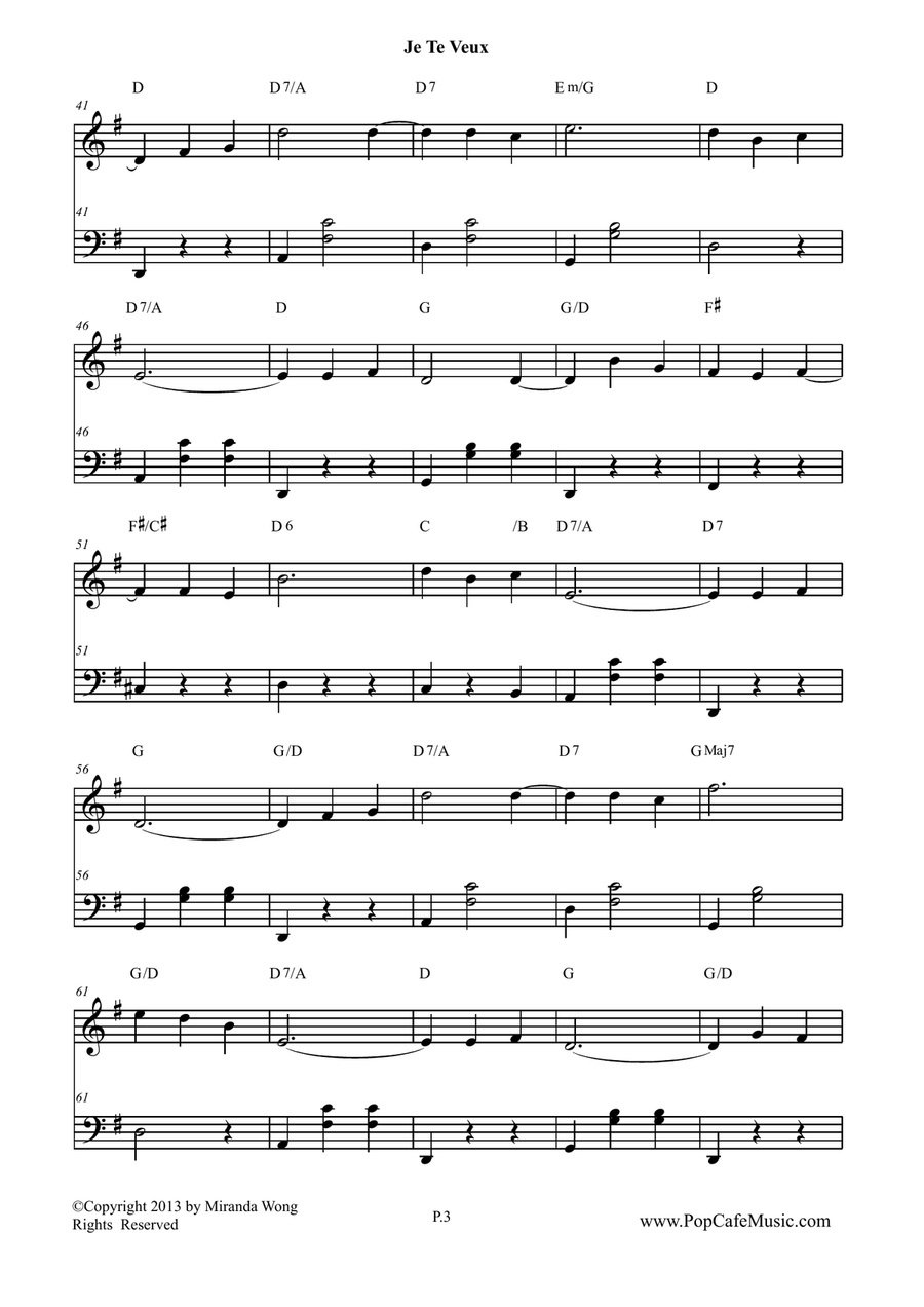 Je Te Veux - Romantic Piano Music Solo Piano Solo scores gallery preview page 3