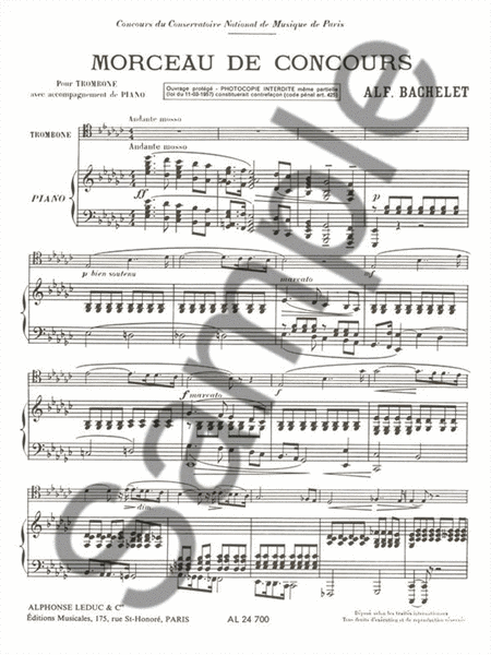 Morceau De Concours (trombone & Piano)
