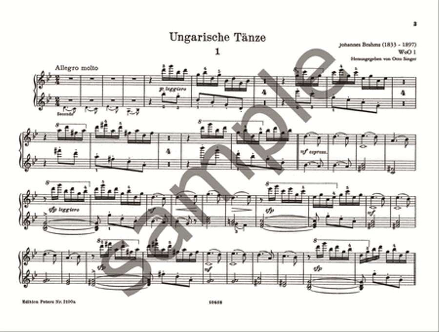 Hungarian Dances WoO 1 for Piano Duet Piano Duet scores gallery preview page 3