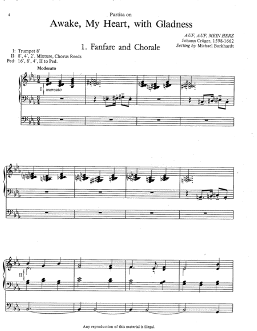 Partita on Awake, My Heart, With Gladness Organ scores gallery preview page 2