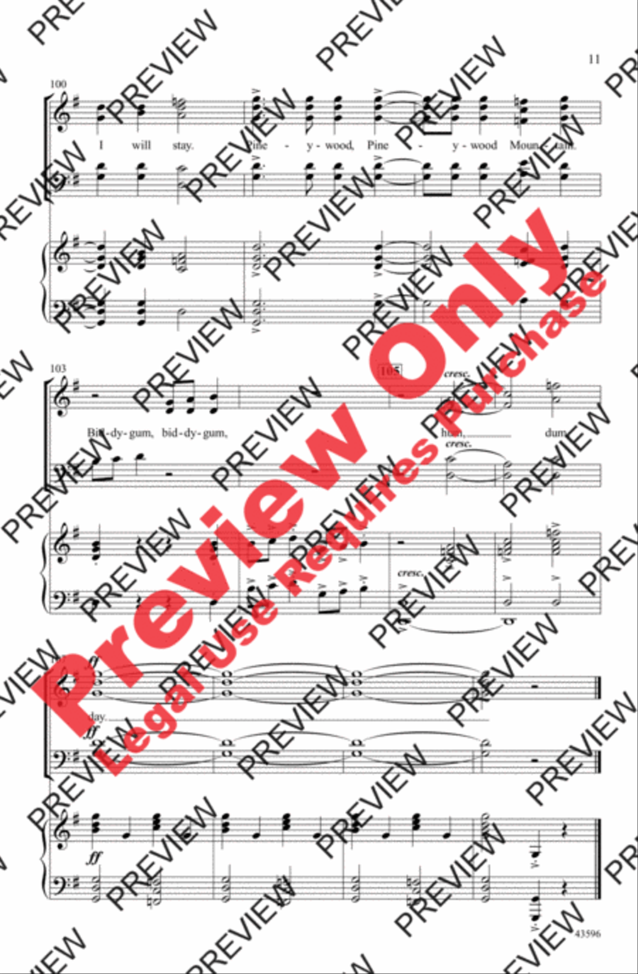 Pineywood Mountain Pineywood Mountain 4-Part scores gallery preview page 11