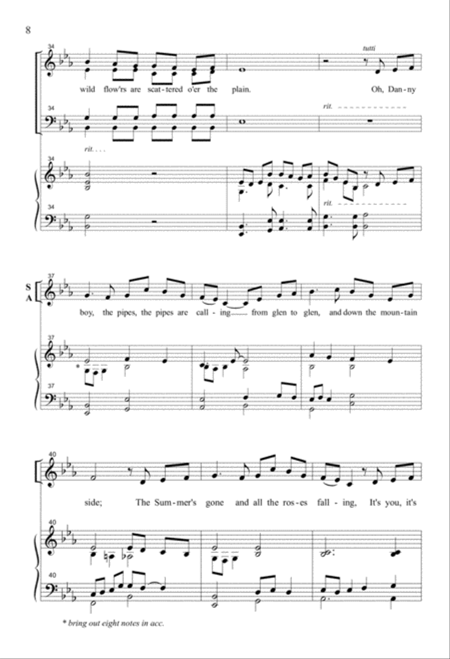 Two Irish Aires 4-Part scores gallery preview page 6