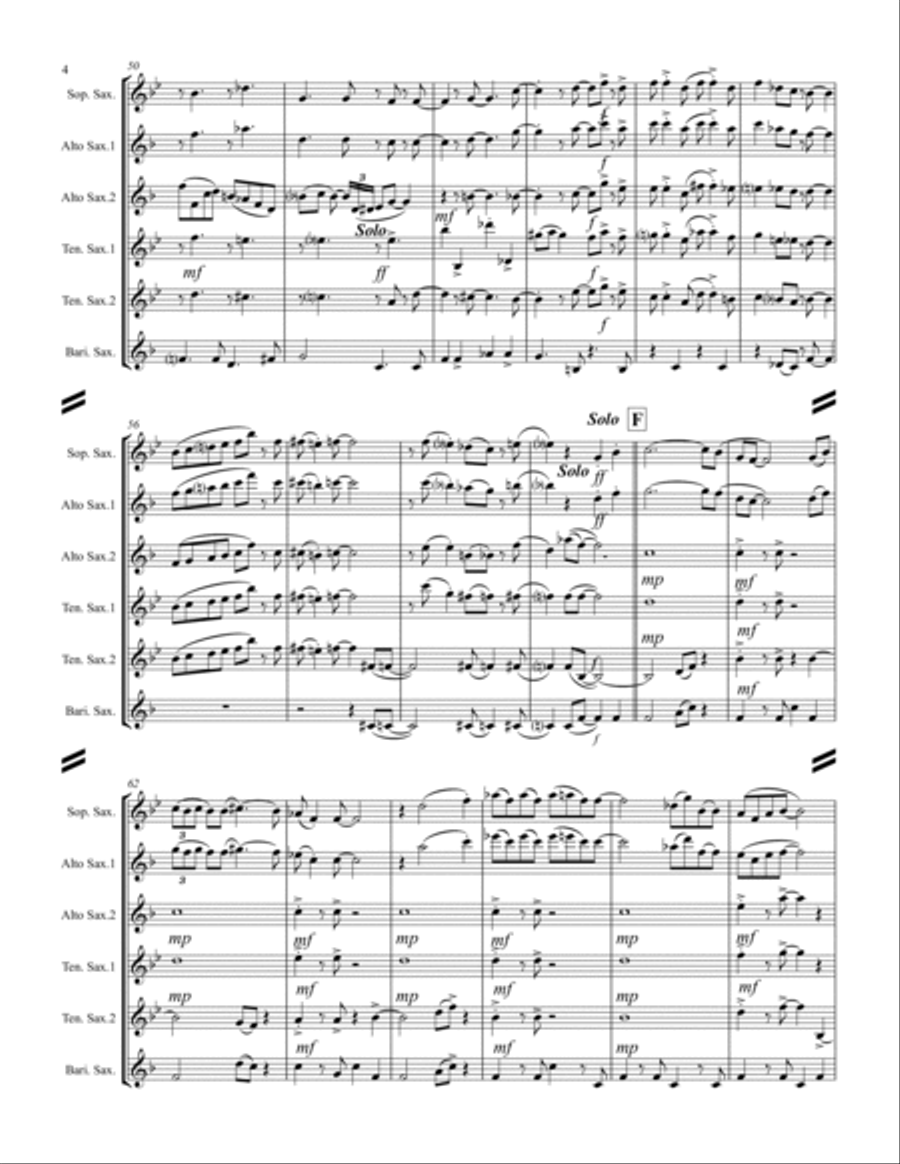In The Mood Saxophone Quintet scores gallery preview page 5