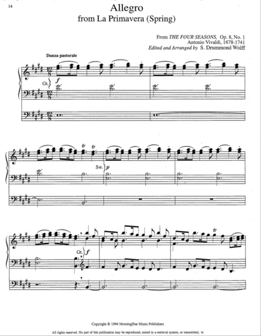 Music from The Four Seasons, Set 2 - Winter/Spring Organ scores gallery preview page 8