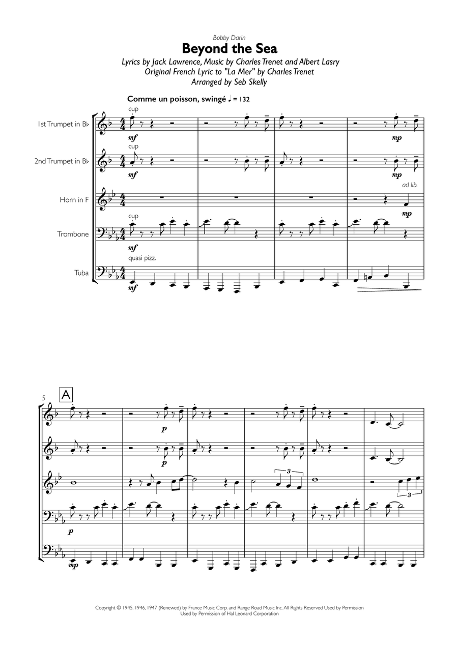 Beyond The Sea Brass Ensemble scores gallery preview page 1