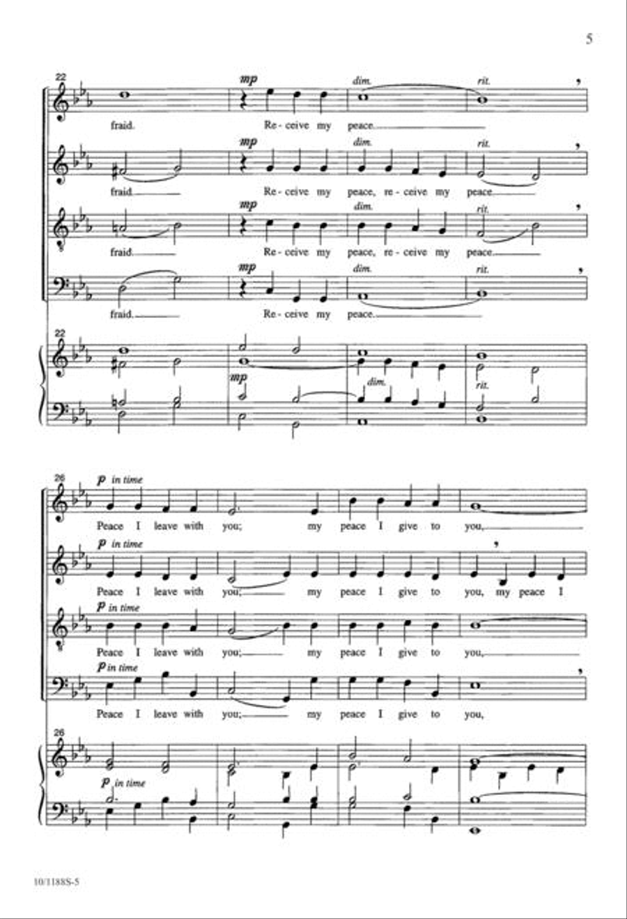 Peace I Leave With You 4-Part scores gallery preview page 5