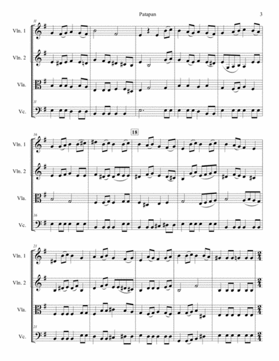 Patapan for String Quartet image number null