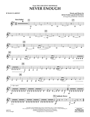 Never Enough (from The Greatest Showman) (arr. Johnnie Vinson) - Bb Bass Clarinet