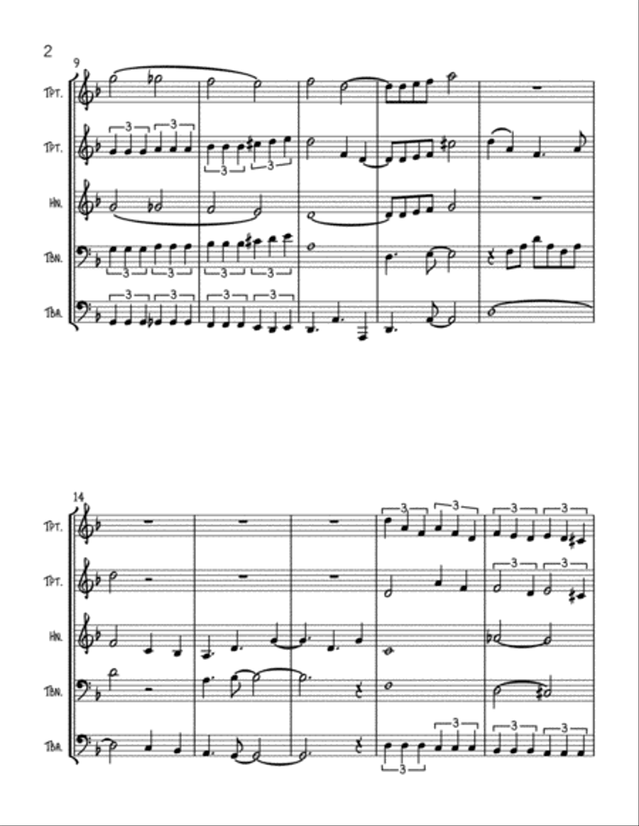 Besame Mucho (Kiss Me Much) Brass Ensemble scores gallery preview page 2
