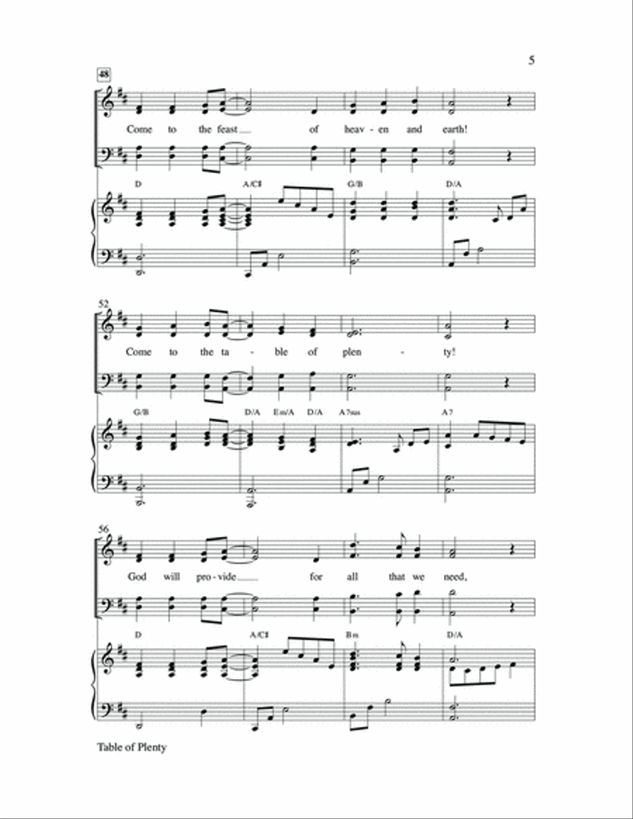 Table of Plenty 4-Part scores gallery preview page 5