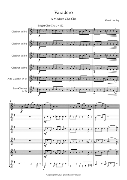 "Varadero" A Modern Cha-Cha for Clarinet Choir image number null