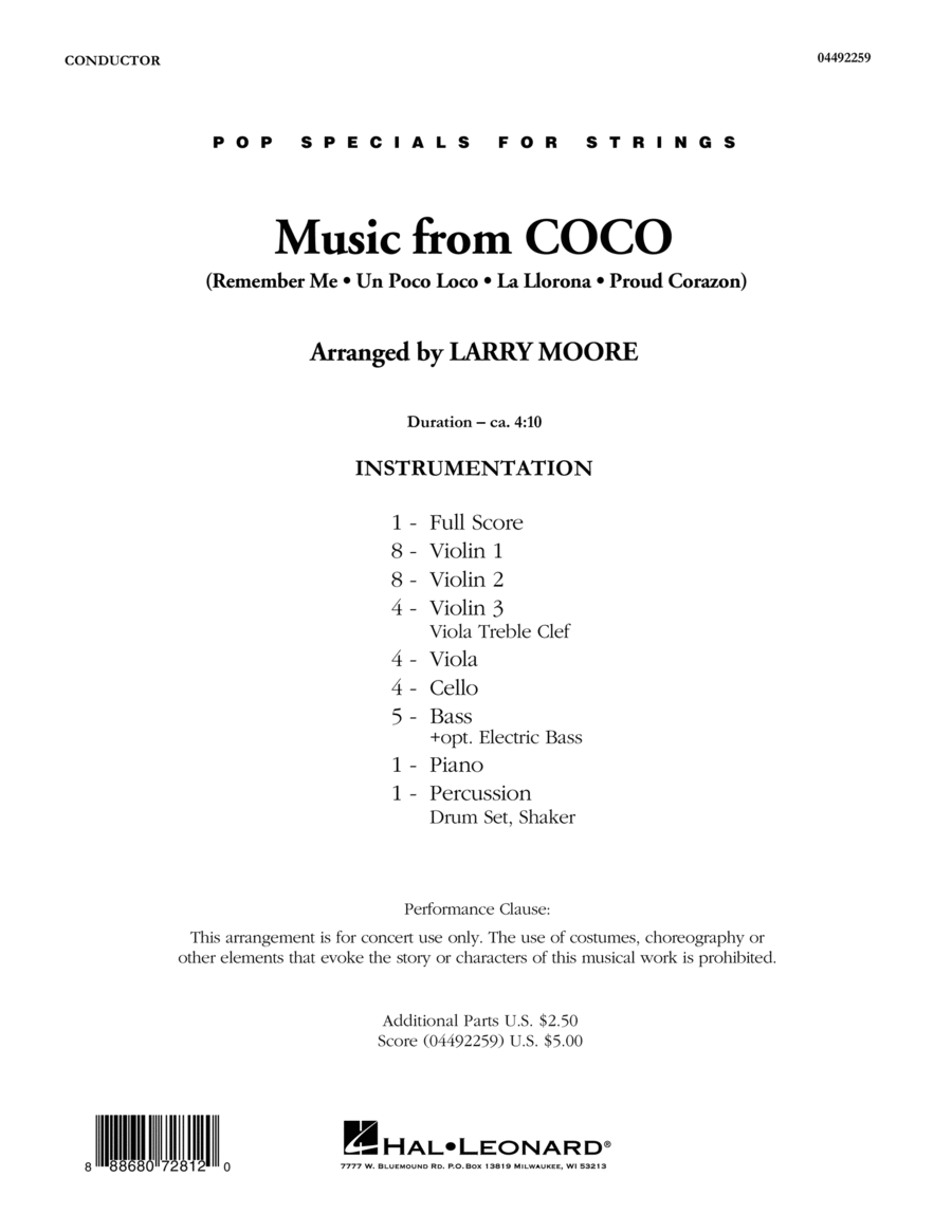 Music from Coco - Conductor Score (Full Score) String Orchestra scores gallery preview page 1
