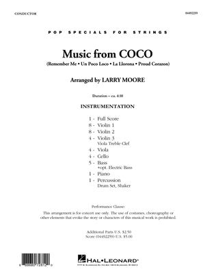 Book cover for Music from Coco - Conductor Score (Full Score)