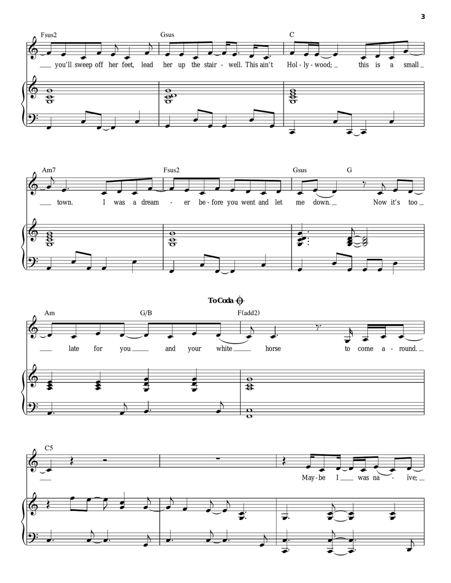 White Horse Piano, Vocal scores gallery preview page 3
