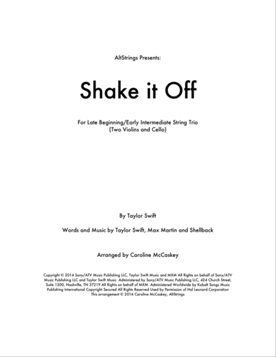 Shake It Off String Trio scores gallery preview page 1