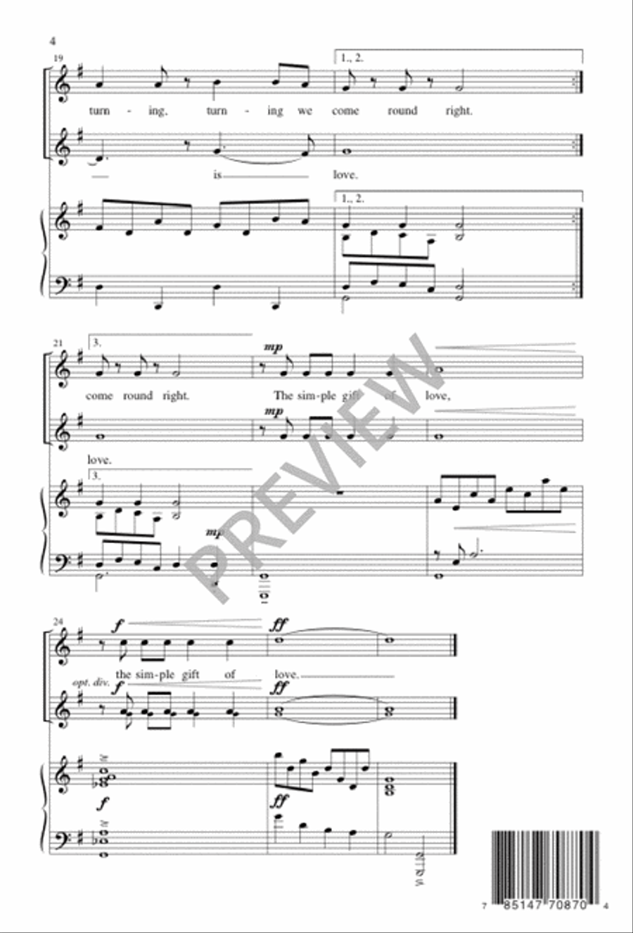 The Simple Gift of Love 2-Part scores gallery preview page 4
