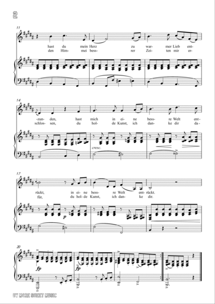 Schubert-An die Musik inB for Vocal and Piano Voice scores gallery preview page 3