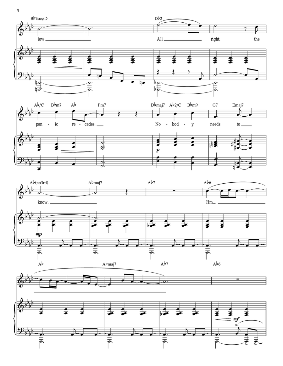 Nobody Needs To Know (from The Last 5 Years) Piano, Vocal, Guitar scores gallery preview page 4