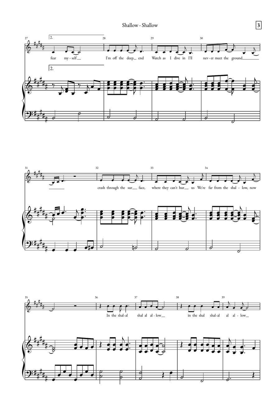 Shallow A Cappella scores gallery preview page 3