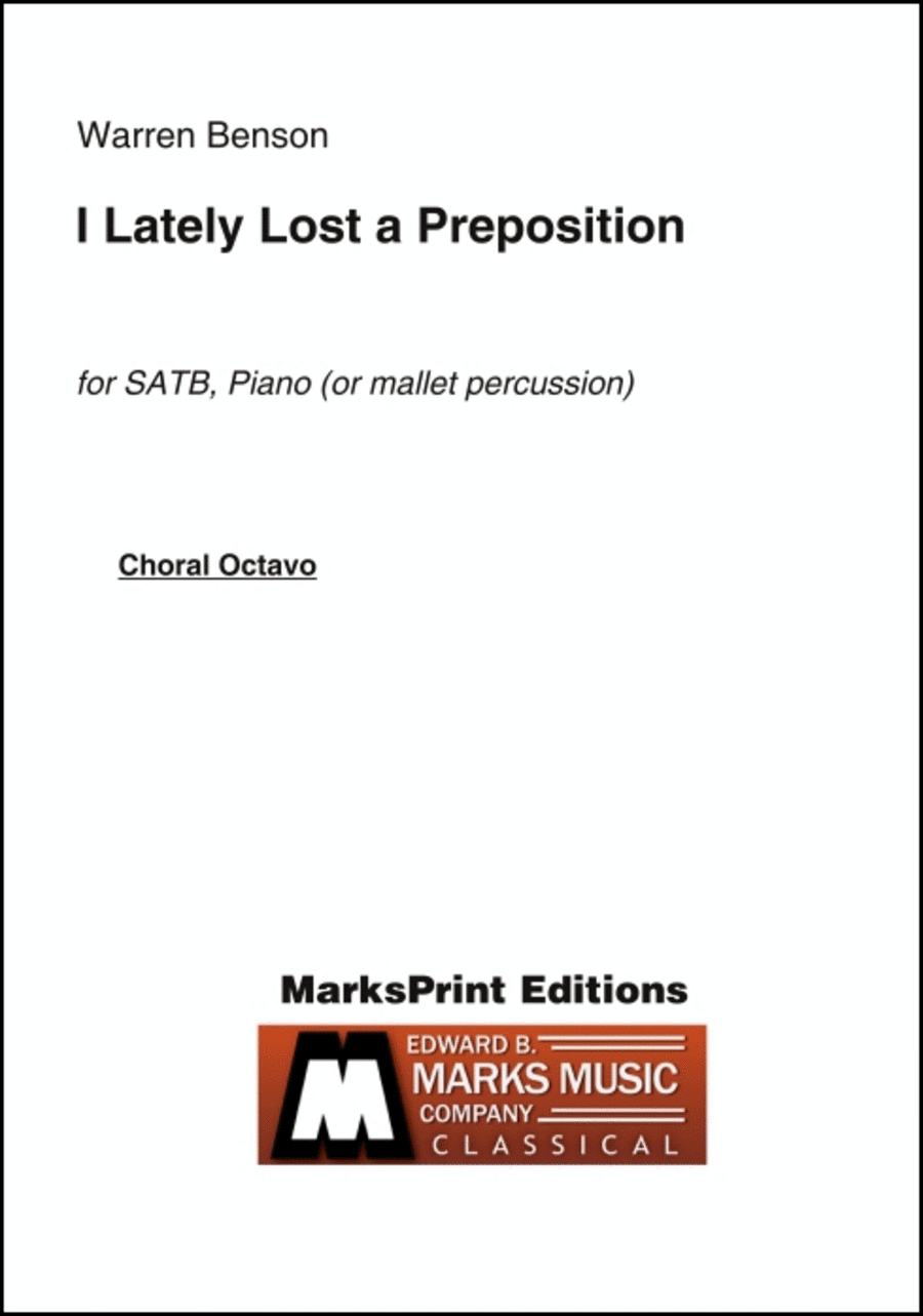 I Lately Lost a Preposition 4-Part scores gallery preview page 1