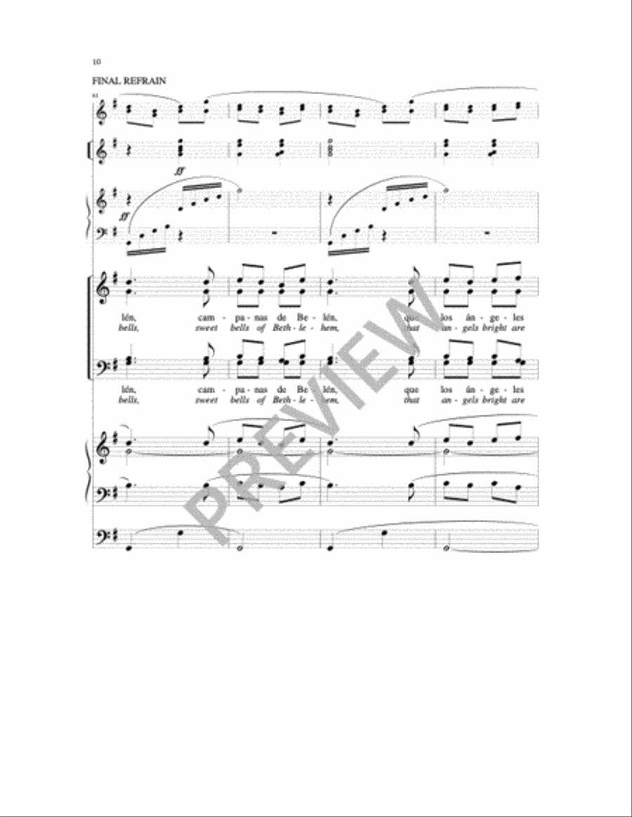 Campanas de Belen-Milligan 4-Part scores gallery preview page 10