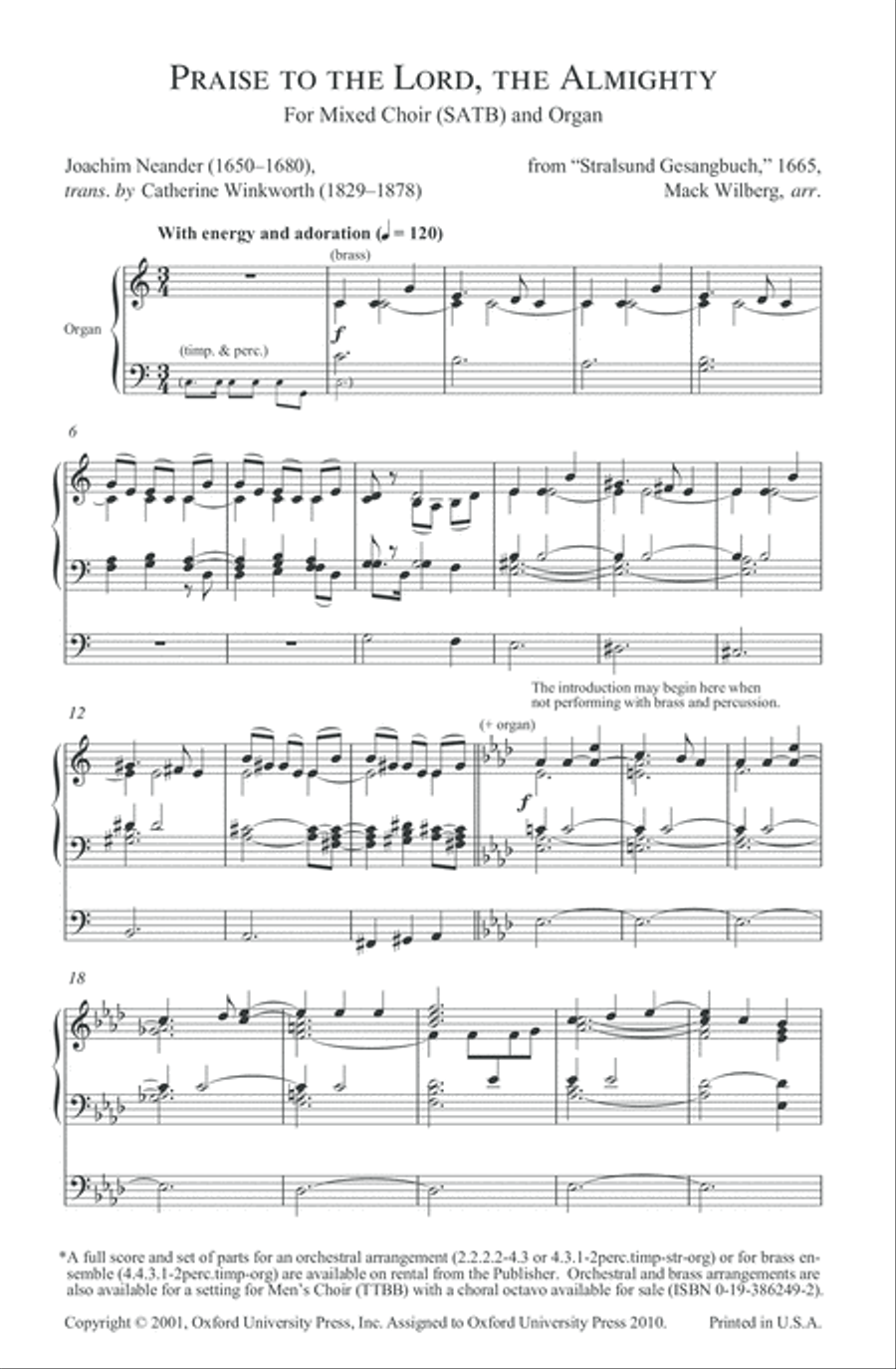 Praise to the Lord, the Almighty 4-Part scores gallery preview page 2