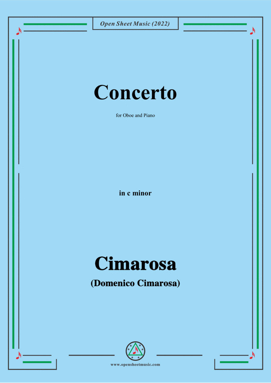 Cimarosa-Concerto,in c minor,for Oboe and Piano Piano scores gallery preview page 1